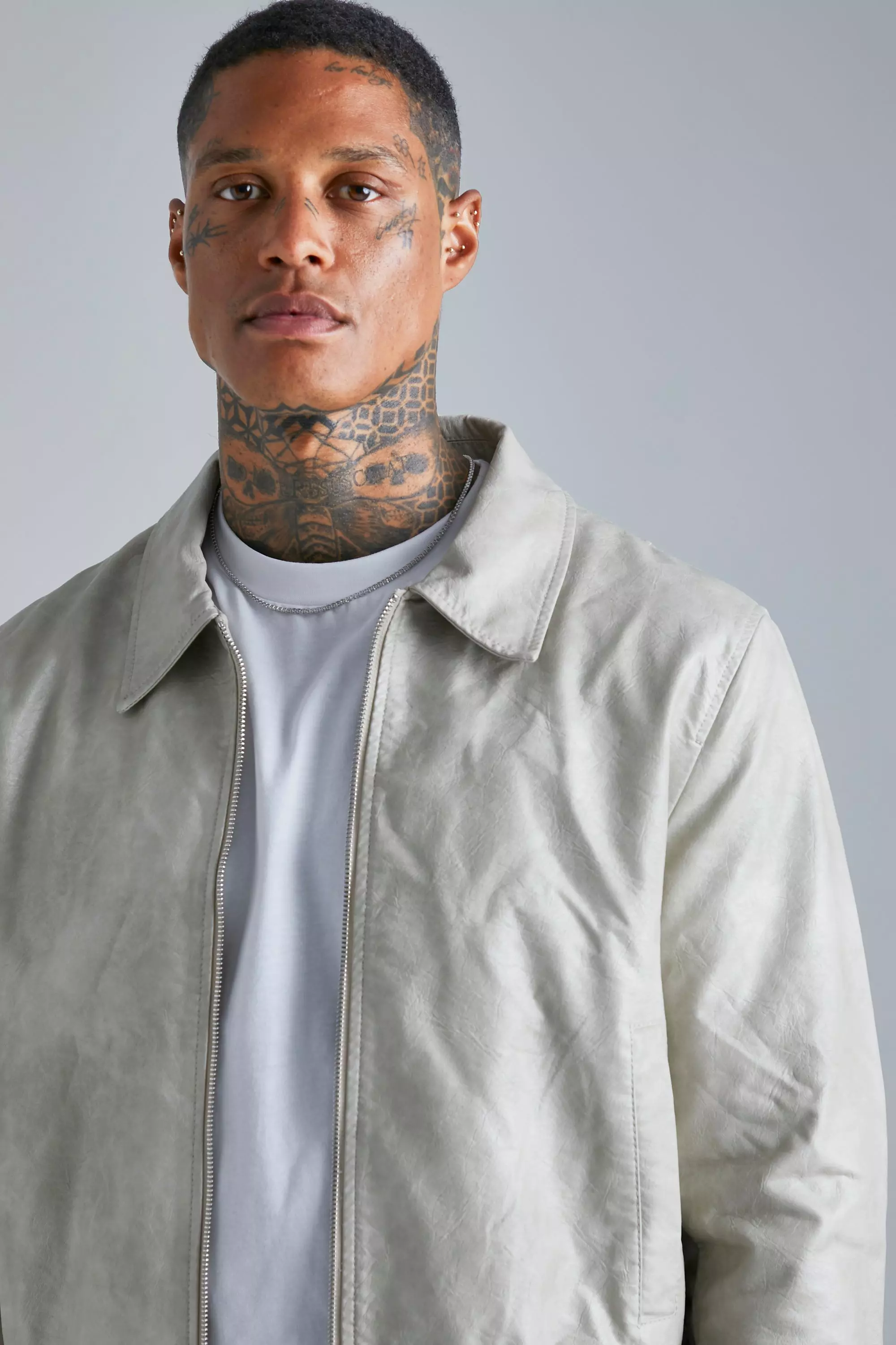 Light grey clearance suede biker jacket